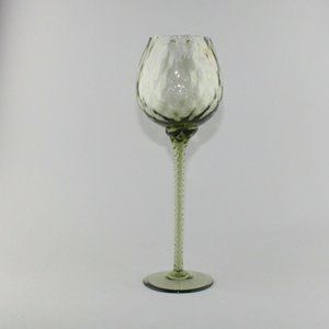 MCM Dabs Italy Light Green Blown Glass Tall Stem